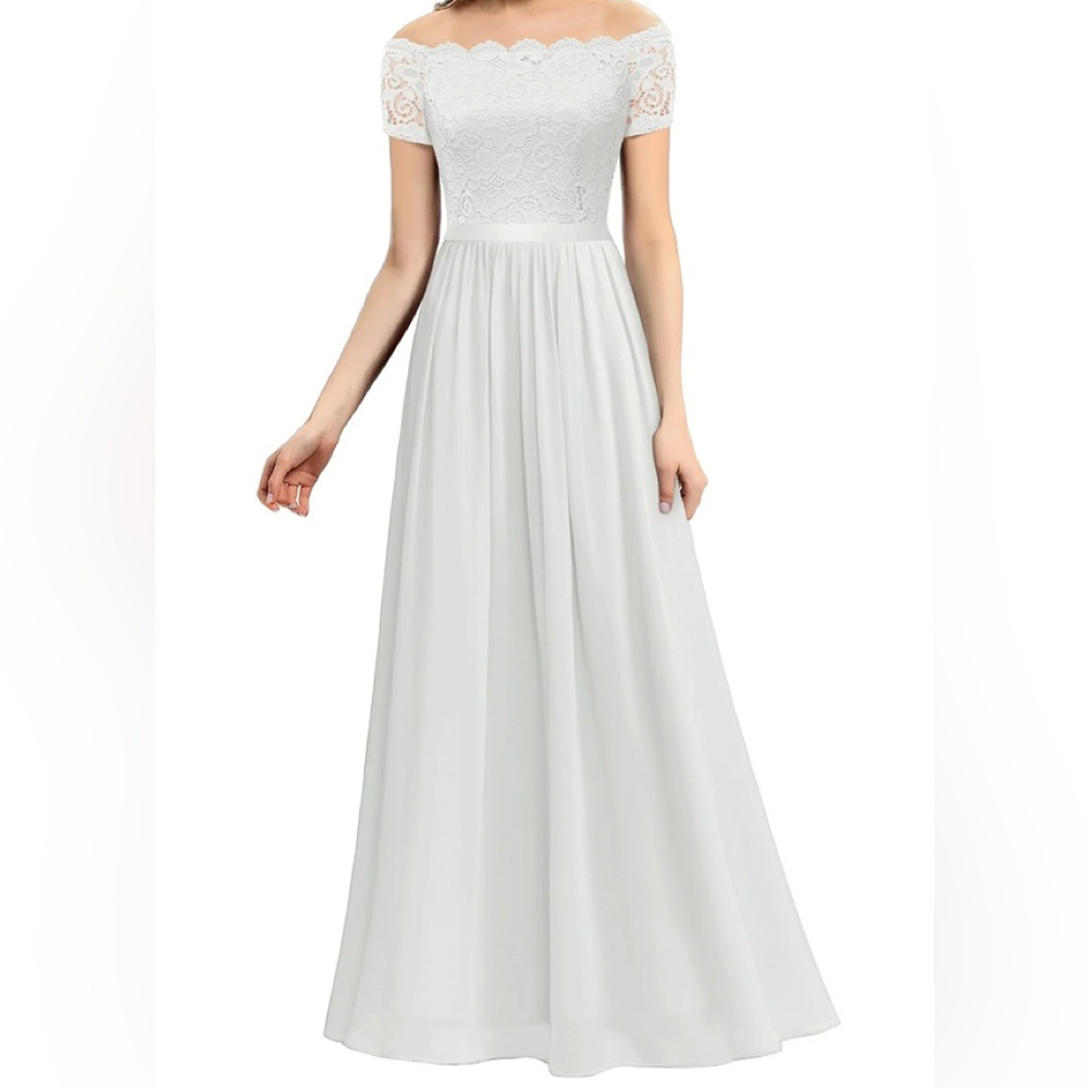 Medium Dressystar Women Floral Lace Off Shoulder Long Maxi Dress NWT